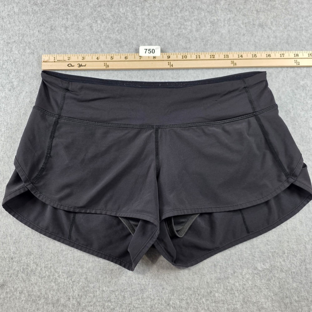 Lululemon Run Times Shorts Womens Black Athletic Running Shorts Size 8